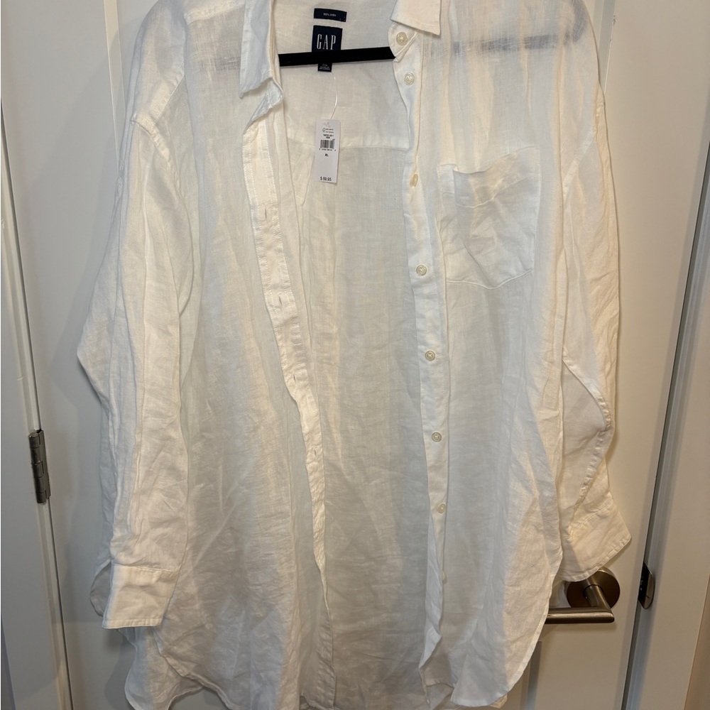 GAP White Line Button-Up Shirt